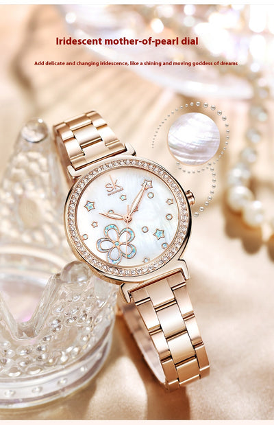 Reloj de Cuarzo para Mujer con Correa de Acero y Diamantes - Image 13