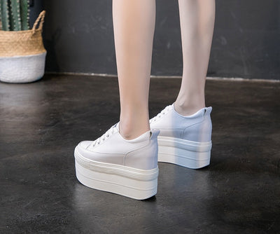 Zapatos de Mujer con Suela Gruesa Elevada y Cordones - Cuero Premium - Image 14
