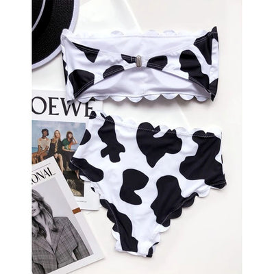 Bikini Envuelto de Tela Estampado Vaca - Nuevo Estilo - Image 5