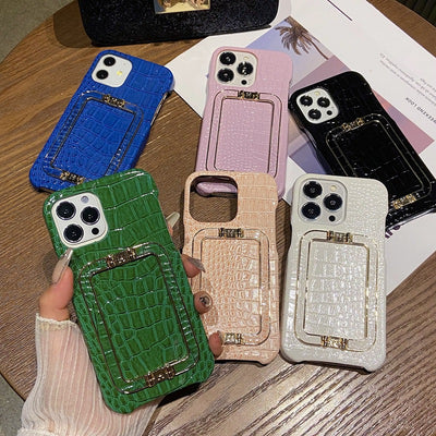 Funda para Teléfono con Textura de Cuero y Hebilla Metálica Cuadrada - Image 11