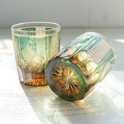 Vaso de Whiskey de Cristal Tallado a Mano con Diseño de Pavo Real - Image 21