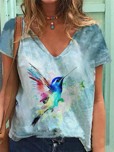 Playera Casual Mujer con Estampado Digital 3D Manga Corta Verano - Image 9
