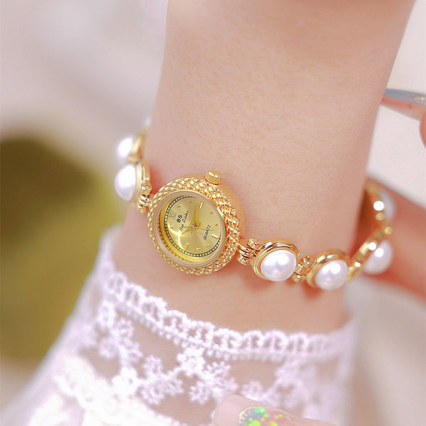 Reloj Pulsera Perlas Elegancia Temperamento para Mujer