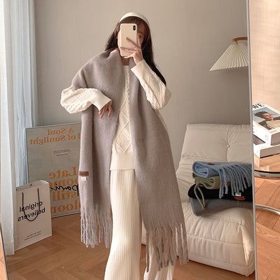 Bufanda Versátil de Color Sólido para Mujer - Abrigo Cálido y Elegante - Image 29