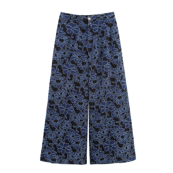 Pantalones Cómodos Bordados de Estilo Casual para Diario