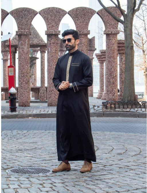 Túnica Bordada de Manga Larga Estilo Étnico Casual Medio Oriente - Image 7