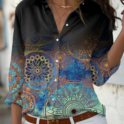 Camisa Suelta con Solapa y Botón Simple para Mujer - Image 6