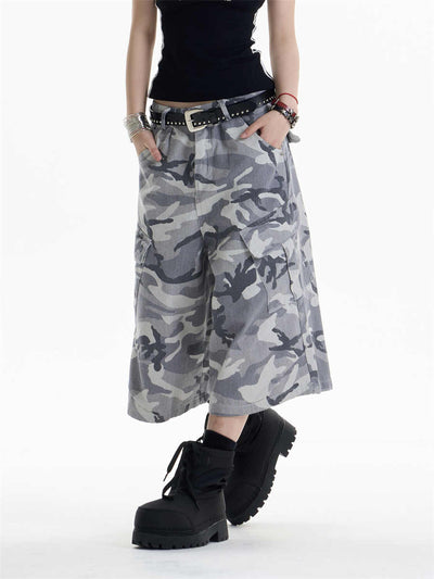 Pantalones Cargo Anchos Estilo Camuflaje Retro para Mujer - Image 4