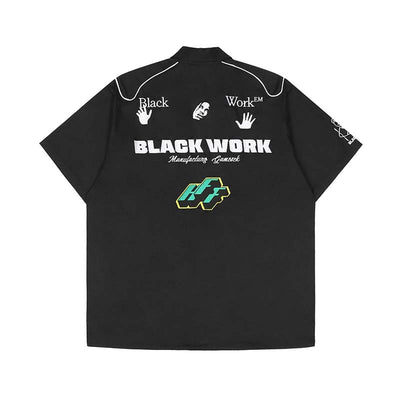 Camisa Suelta con Bordado de Letras para Hombre - Image 4