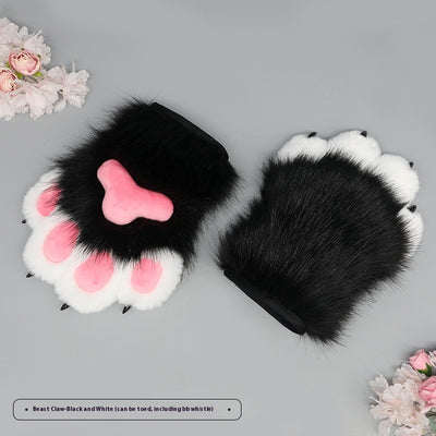 Guantes de Felpa Artesanales para Disfraz de Bestia - Garras Peludas Roleplay - Image 8