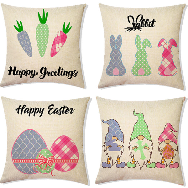 Funda de Almohada de Lino para Sofá Cama Easter