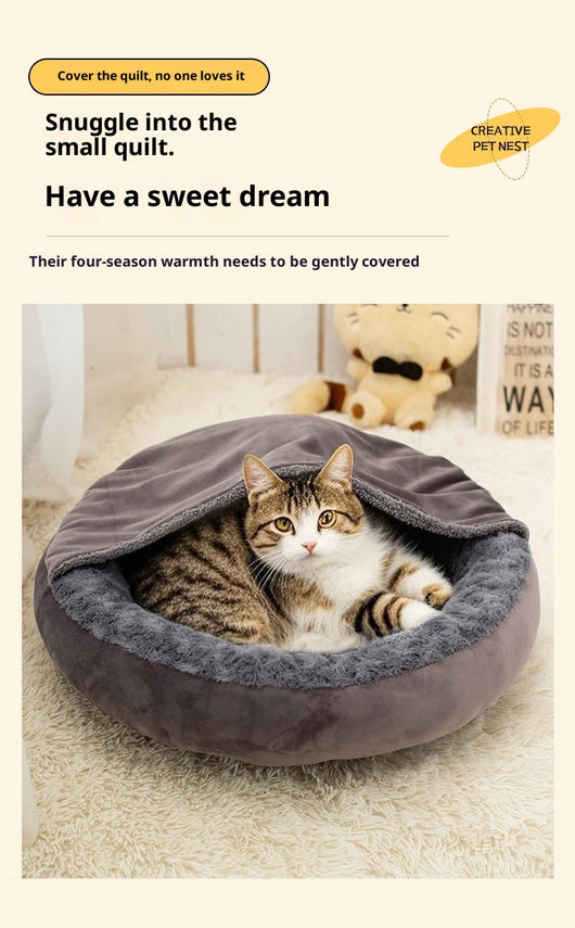 Cama Redonda Premium para Mascotas - Colchoneta Térmica Cuatro Estaciones Tamaño Grande - Image 9