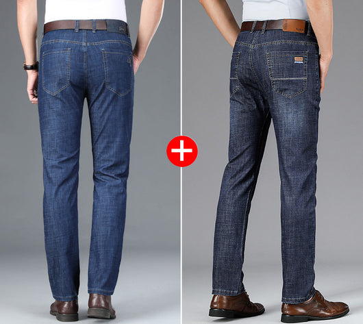 Pantalones Vaqueros Hombre Verano Ice Silk Ultradelgados Rectos Elásticos - Image 13