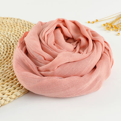Pañuelo Artístico de Algodón y Lino en Colores Puros para Mujer - Image 26