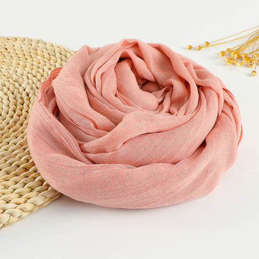 Pañuelo Artístico de Algodón y Lino en Colores Puros para Mujer - Image 26