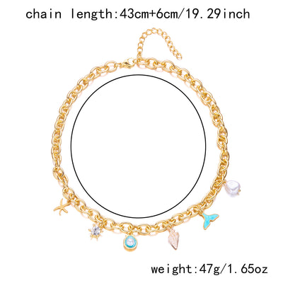 Collar y Pulsera de Perlas con Colgantes de Concha y Estrella de Mar - Image 6