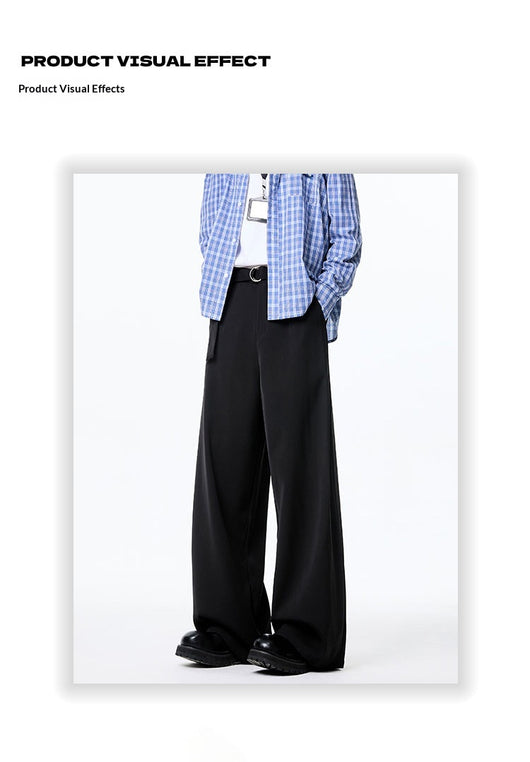 Pantalones Holgados de Pierna Recta con Drapeado Elegante - Image 9