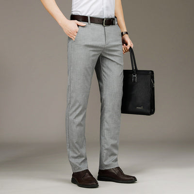 Pantalones Vaqueros Tencel Rectos Hombre Verano Cintura Alta Talla Grande - Image 17