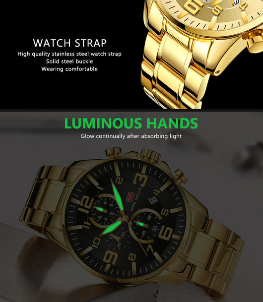 Reloj de Acero Inoxidable Luminoso Resistente al Agua para Hombre - Image 11