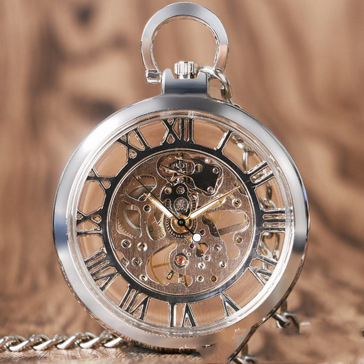Reloj de Bolsillo Mecánico con Diseño Hueco Estilo Romano - Image 5
