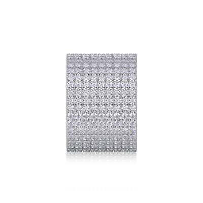 Juego de Anillos de Boda Bright Stars con Moissanita Premium en Plata S925 y Baño de Platino - Image 14