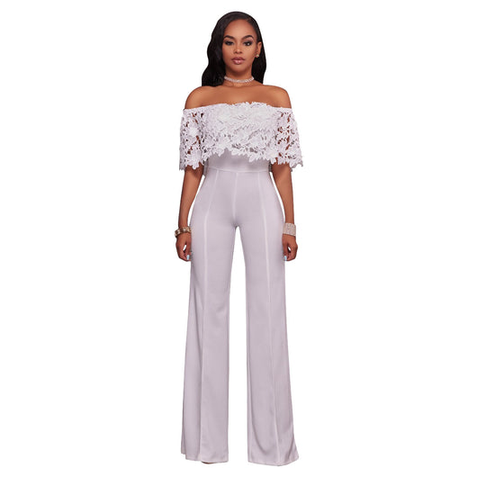 Jumpsuit Ajustado con Cuello Único y Bordado Soluble - Image 2