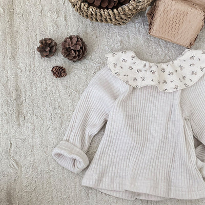 Blusa Infantil de Manga Larga con Cuello Volante y Estampado Floral - Image 29