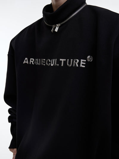Suéter con Cuello Alto y Hombreras de Diseño Contemporáneo - Image 5