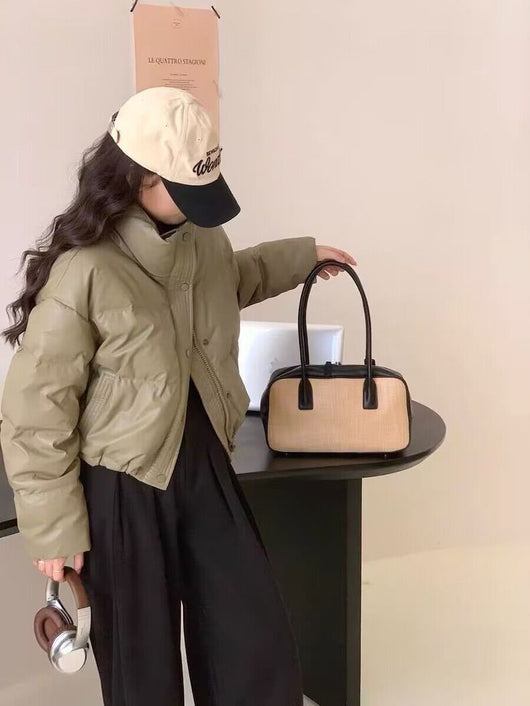 Chaqueta Acolchada de Cuero PU sin Lavado - Abrigo Corto Grueso para Mujer - Image 12