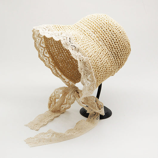 Sombrero de Paja con Moño de Encaje Coreano Plegable - Image 22