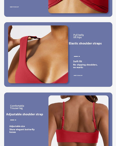 Sujetador Deportivo Mujer Espalda Cruzada Color Sólido - Image 13