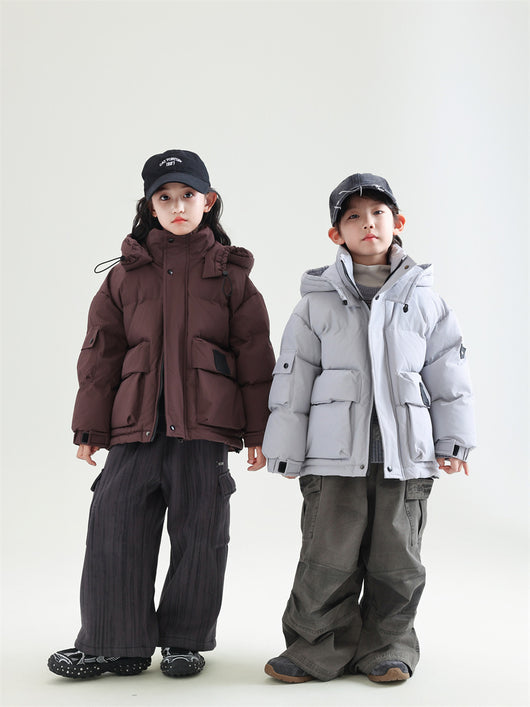 Abrigo Cálido Infantil con Plumón de Pato Blanco para Niños Invierno - Image 9