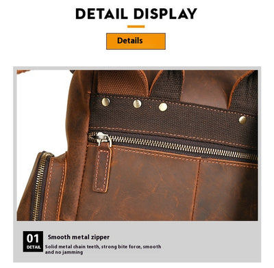 Mochila de Cuero Crazy Horse para Hombre - Piel de Res Premium - Image 15