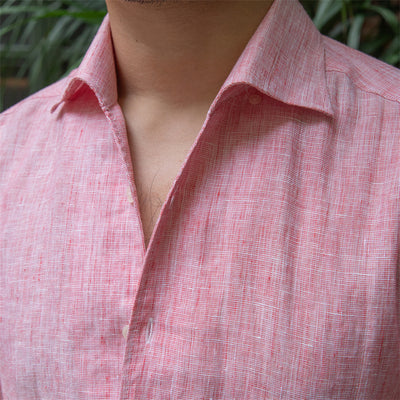Camisa de Lino Lavado con Cuello y Mangas Largas - Image 6