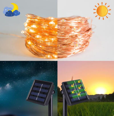 Guirnalda Solar de 200 LED con Alambre de Cobre - Image 7