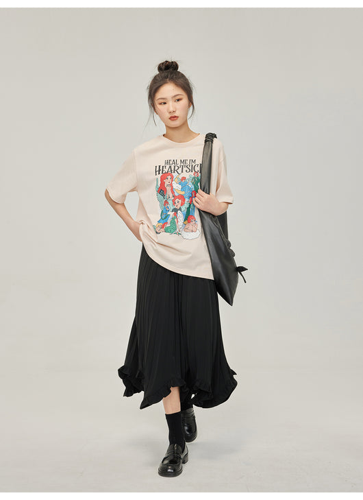 Playera Estampada Suelta y Ajustada para Mujer - Cuello Redondo Manga Corta - Image 10