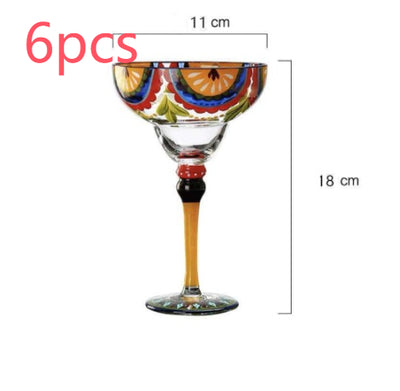 Copa Margarita de Cristal Pintada a Mano - Diseño Triangular Artístico - Image 18