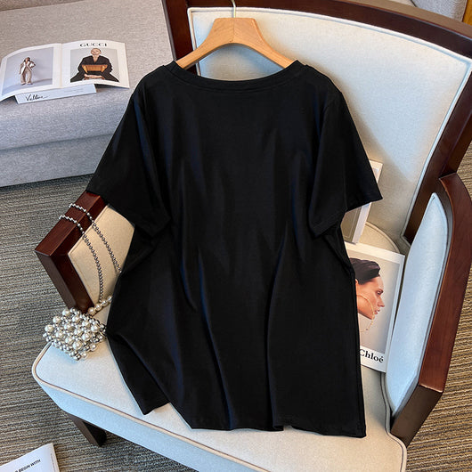 Blusa Básica Escote Redondo Talla Grande con Efecto Reductor de Manga Corta - Image 4