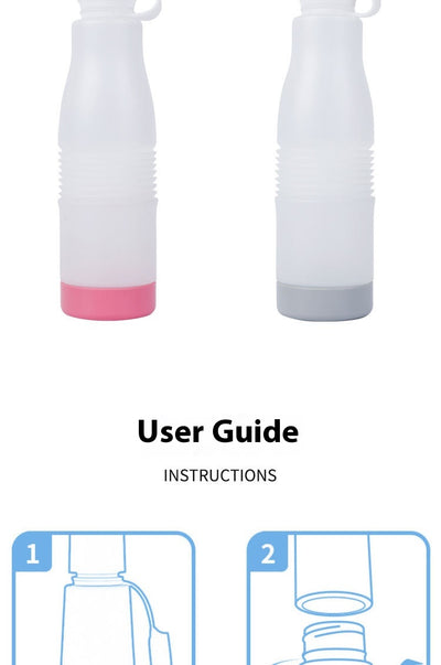 Portable electric bidet with translucent water bottle, white handheld spray unit, USB cable, and grey travel pouch. - Image 21