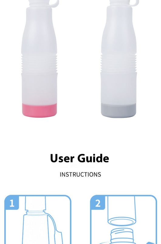 Portable electric bidet with translucent water bottle, white handheld spray unit, USB cable, and grey travel pouch. - Image 21