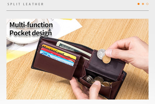 Billetera Corta de Cuero Genuino para Hombre - Diseño Trifold - Image 26