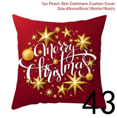 Funda de Almohada Navideña con Estampado Santa para Decoración del Hogar - Image 39