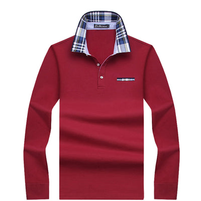Playera Casual Ejecutiva con Solapa Fleece Suelta en Color Sólido para Hombre - Image 3