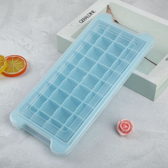 Molde para cubitos de hielo de silicona con tapa - 36 cavidades
