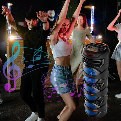 Parlante Bluetooth con Micrófono Inalámbrico y Luces LED para Fiestas - Image 8