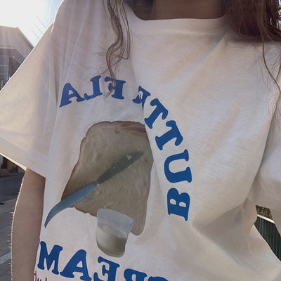 Camiseta Francesa Retro con Estampado de Letras para Mujer - Image 5
