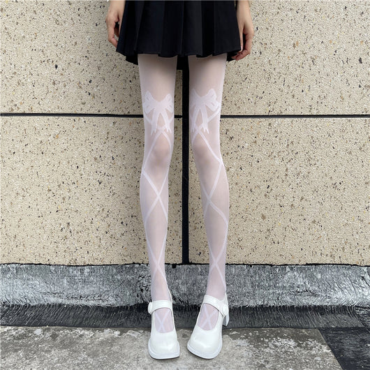 Calcetines Romper con Lazo Cruzado de Color Liso para Mujer - Image 7