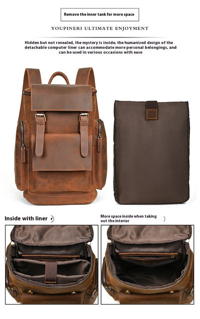 Mochila de Cuero Crazy Horse para Hombre - Piel de Res Premium - Image 9