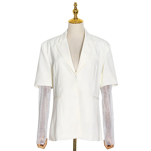Blazer Ejecutivo Largo Brillante para Mujer - Image 7
