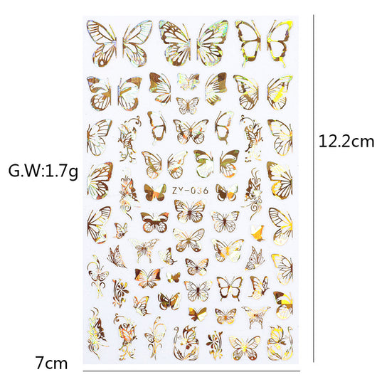 Calcomanías de Uñas Efecto Mariposa con Brillo Láser - Image 13